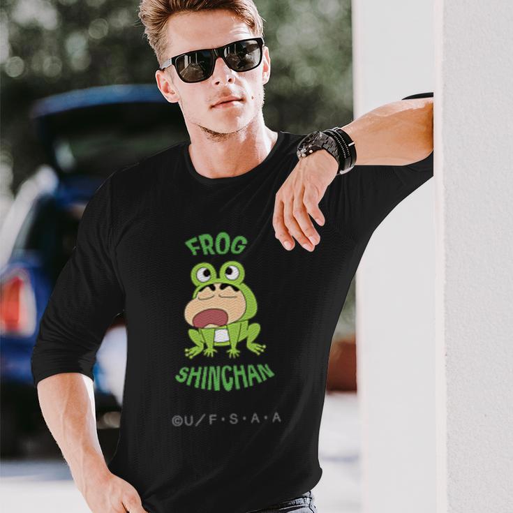 クレヨンしんちゃん カエルしんちゃん ワンポイント 長袖Tシャツ 彼への贈り物