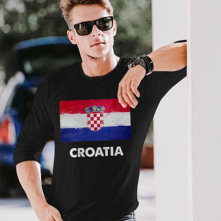 クロアチア国旗ジャージ 長袖Tシャツ 彼への贈り物