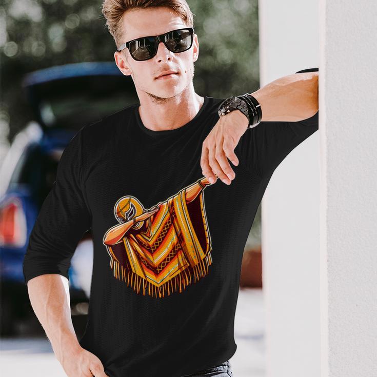 クールダビングレスラーポンチョ、ルチャドールマスクルチャリブレ 長袖Tシャツ 彼への贈り物