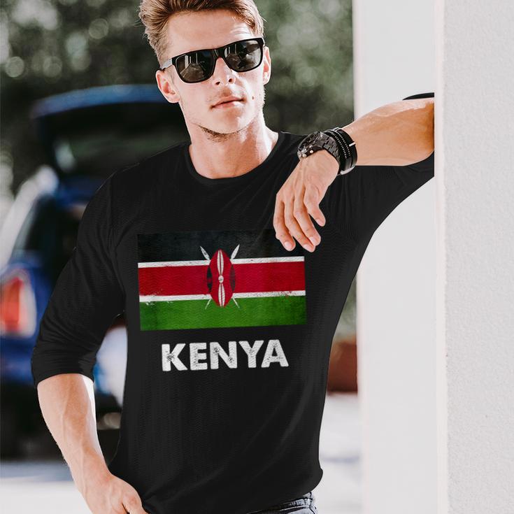 ケニア国旗tシャツ 長袖Tシャツ 彼への贈り物