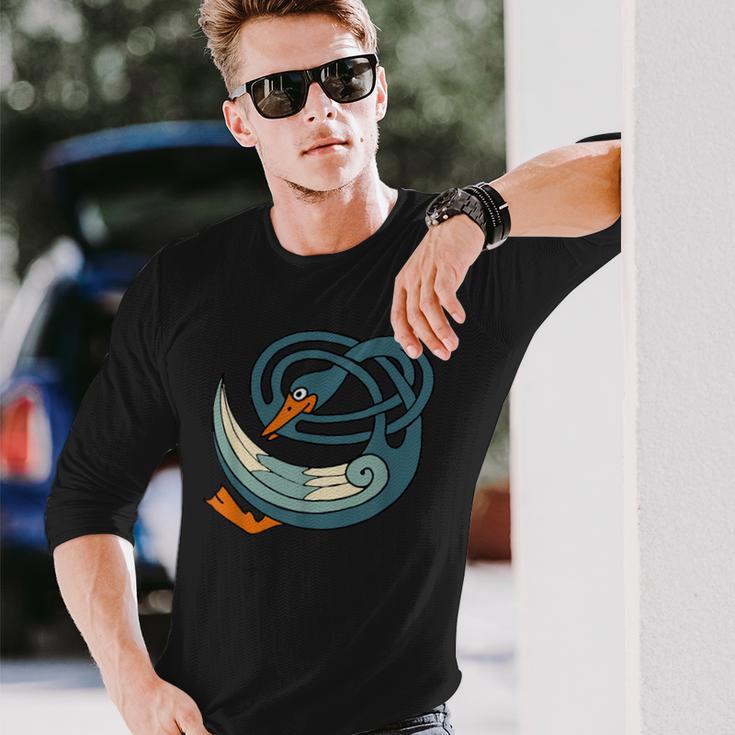 ケルト鳥ケルトデザイン 世界のケルト。 長袖Tシャツ 彼への贈り物