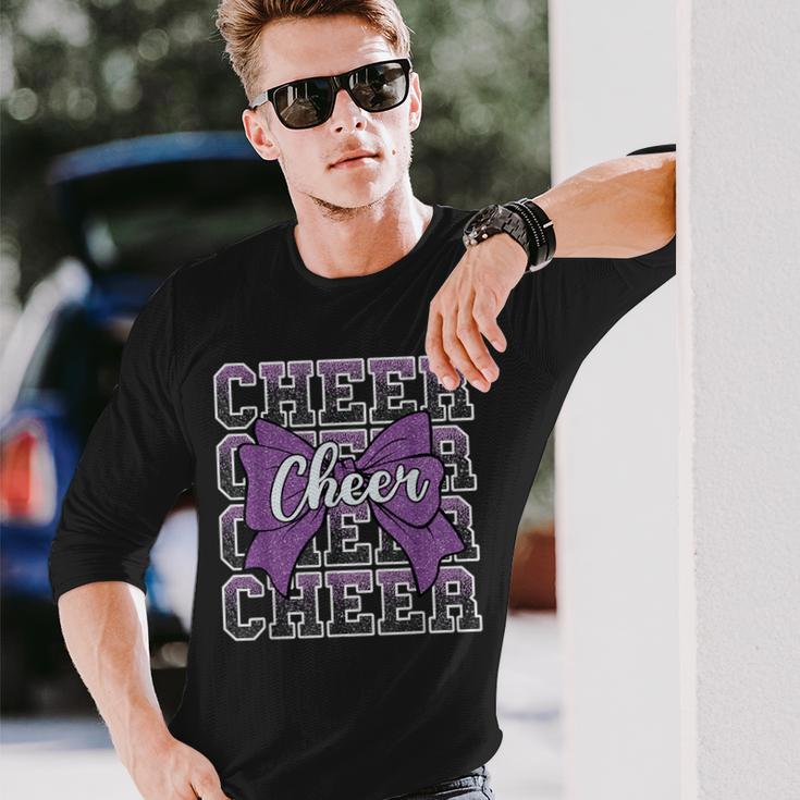 コケット チアボウ スポーツ チアリーダー チアリーディング パープル 長袖Tシャツ 彼への贈り物