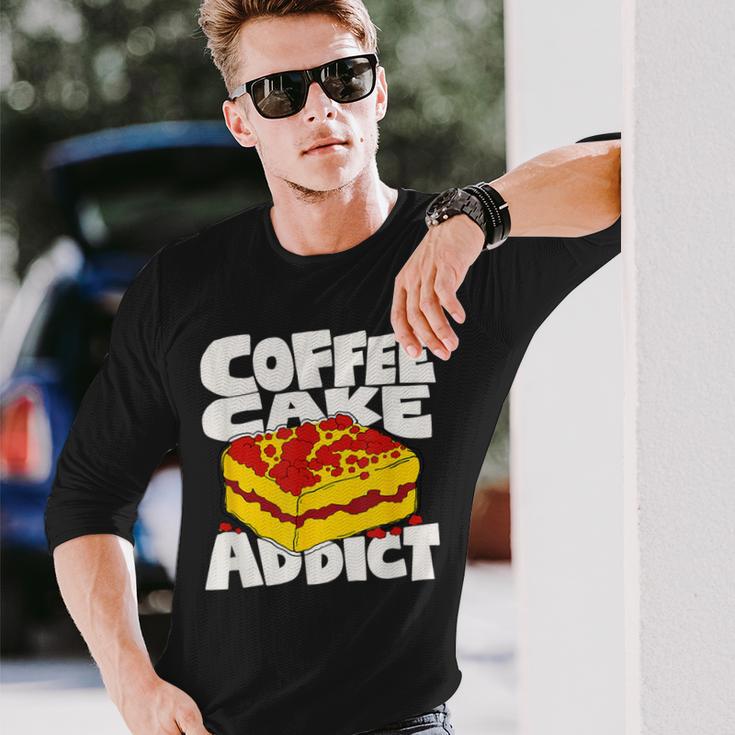 コーヒーケーキ好きのレトロなグラフィック。 長袖Tシャツ 彼への贈り物