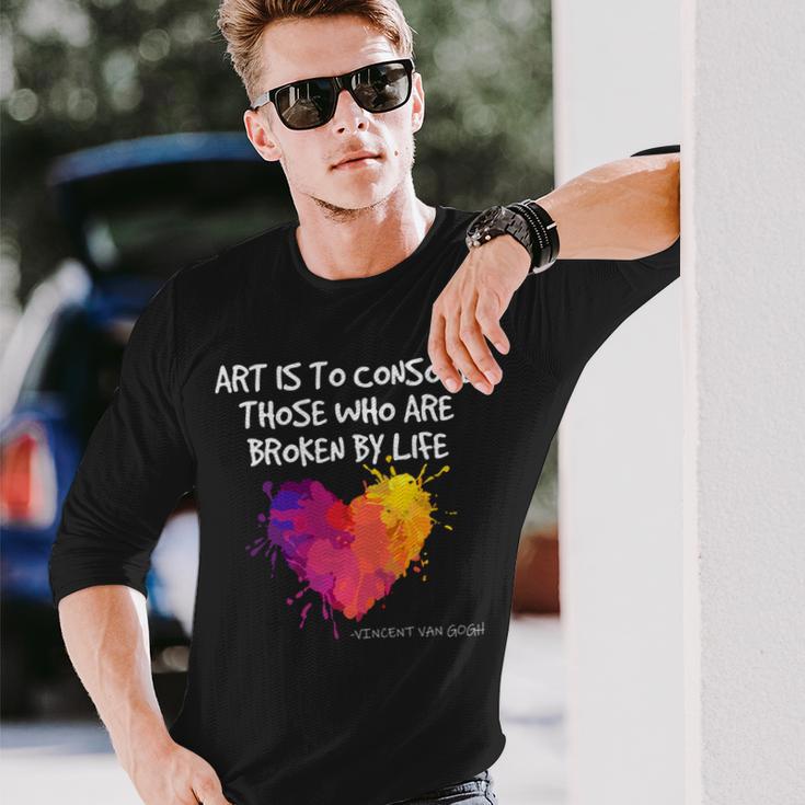 ゴッホ アート引用 ブロークンライフ アーティスト インスピレーション ハート バイブ 長袖tシャツ 長袖Tシャツ 彼への贈り物
