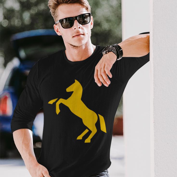 ゴールデンホースデザイン ファニーtシャツ かわいいスタリオン ゴールドギフト 長袖Tシャツ 彼への贈り物