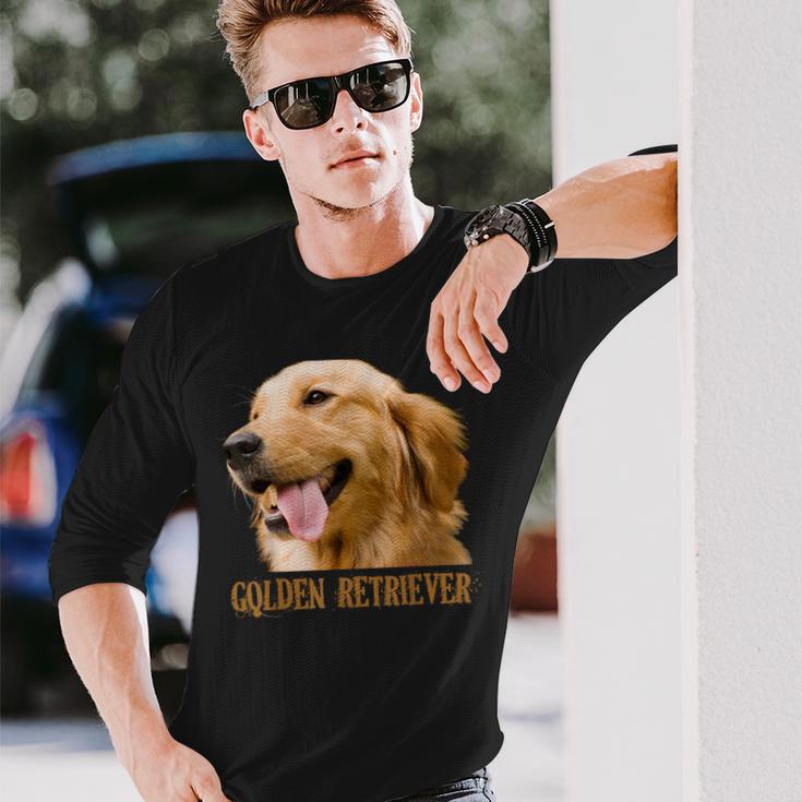ゴールデンレトリバーの顔 ゴールデンレトリバーの犬の恋人 長袖Tシャツ 彼への贈り物
