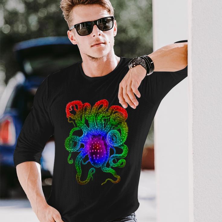 サイケデリック タコ クラーケン 触手 サイケデリックな服 長袖Tシャツ 彼への贈り物
