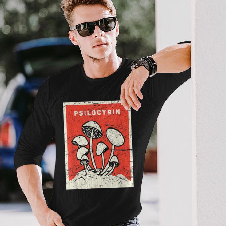 サイロシビンtシャツ レトロサイケデリックマジックマッシュルーム 長袖Tシャツ 彼への贈り物