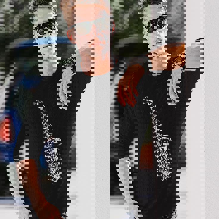 サックス サックス奏者 ミュージシャン サックス奏者 楽器 長袖Tシャツ 彼への贈り物