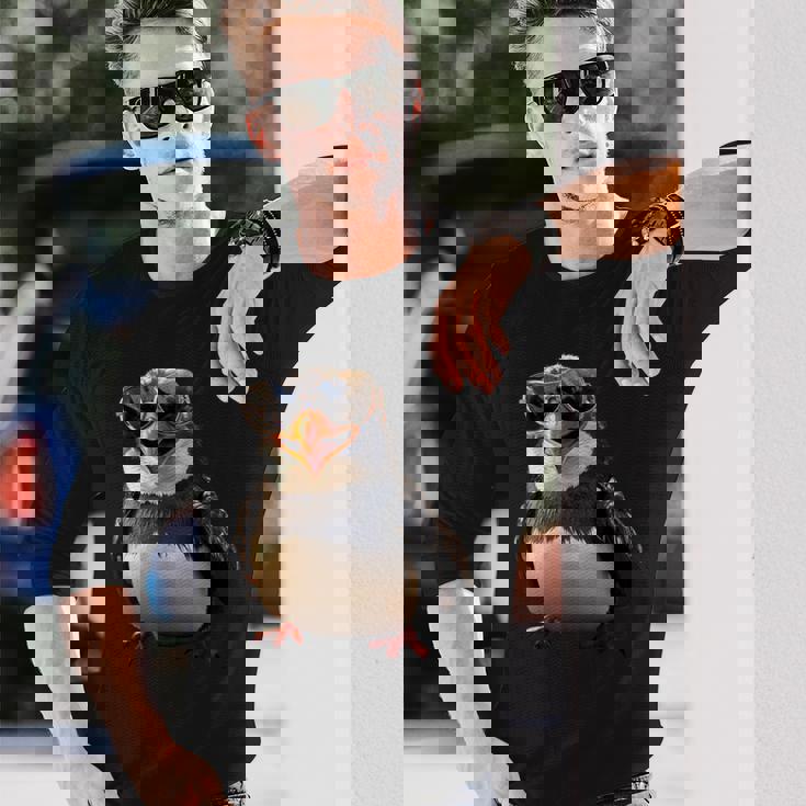 サングラスをかけたペンギン アニマル・フレンド ラブ・キュート・ペンギン 長袖Tシャツ 彼への贈り物