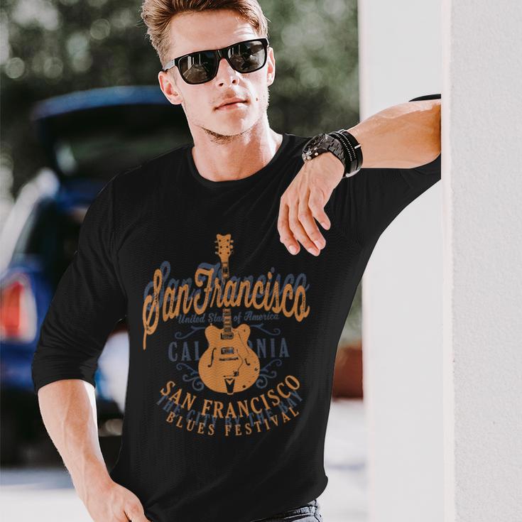 サンフランシスコ・ブルース アメリカンミュージックフェスティバル クール ビンテージ 長袖Tシャツ 彼への贈り物
