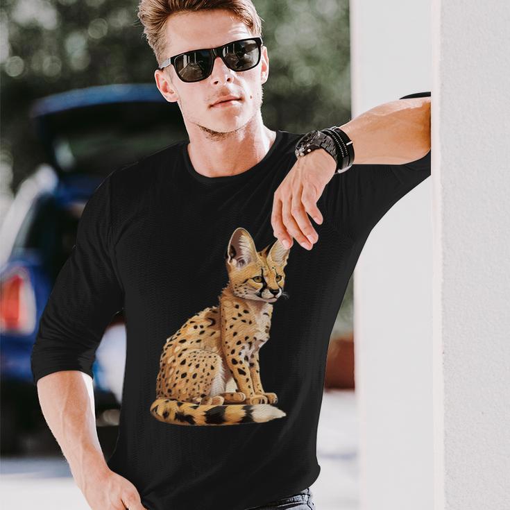 サーバル アニマル サーバルズ アフリカン ワイルドキャット サーバルキャット ワイルドキャット 長袖Tシャツ 彼への贈り物
