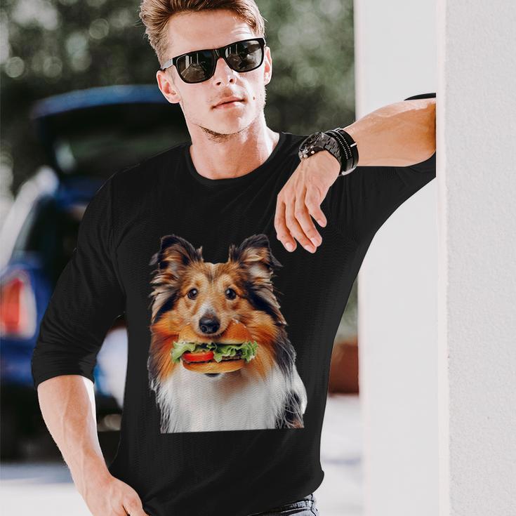 シェットランド・シープドッグ・バーガー 長袖Tシャツ 彼への贈り物
