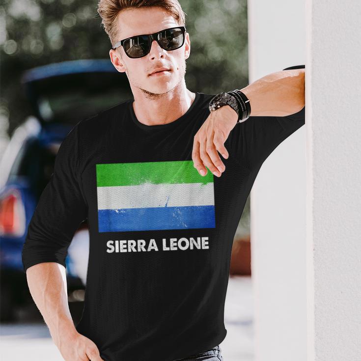 シエラレオネ国旗tシャツ 長袖Tシャツ 彼への贈り物