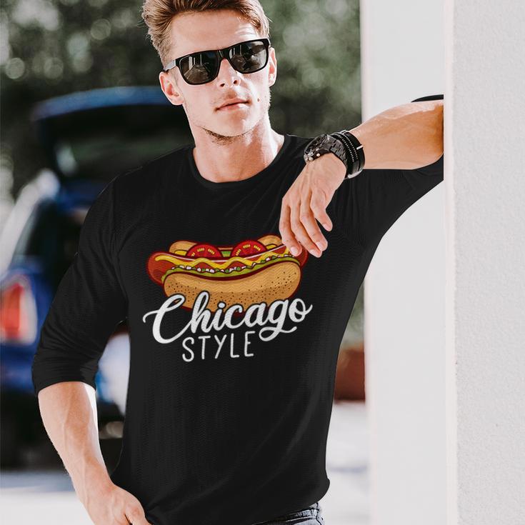 シカゴスタイル ホットドッグギフト ホットドッグ 長袖Tシャツ 彼への贈り物