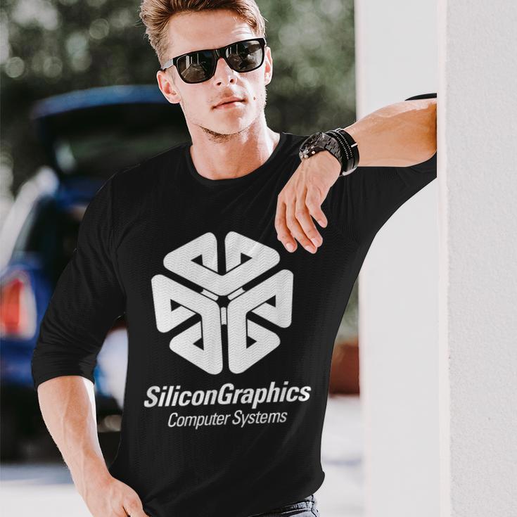 シリコングラフィックス コンピューターシステム レトロ スーパーコンピューター 長袖Tシャツ 彼への贈り物