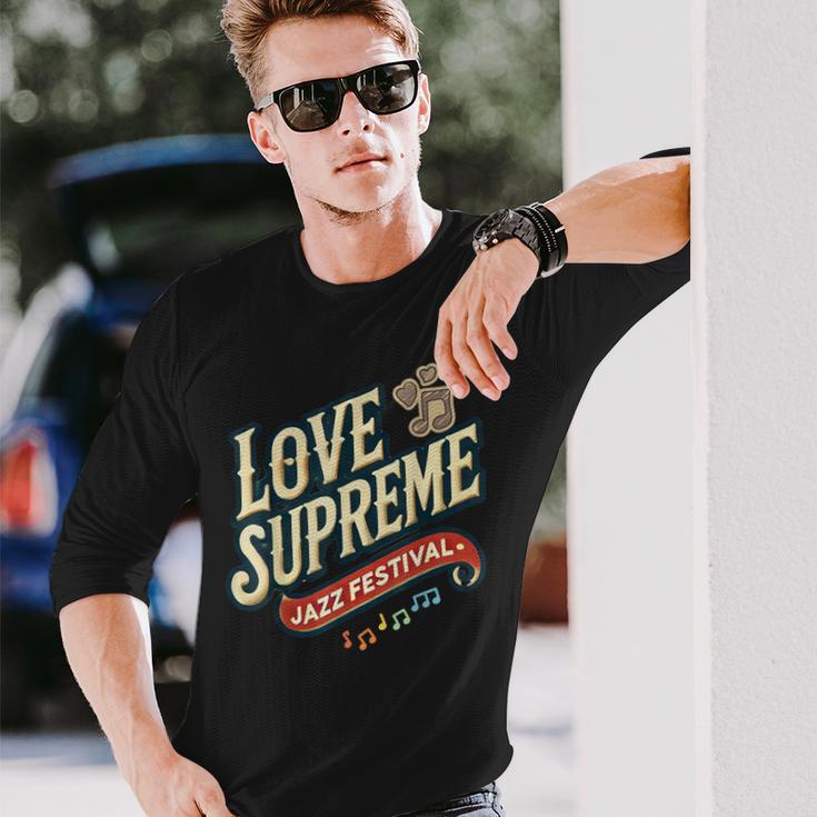 ジャズ愛好家のためのラブシュプリームジャズフェスティバル 長袖Tシャツ 彼への贈り物