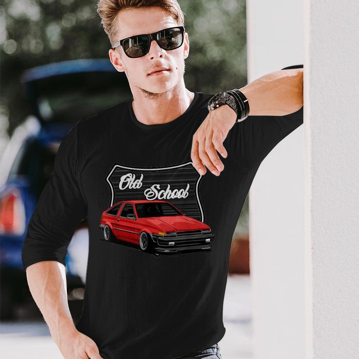 ジャパニーズクラシックチューナー、ドリフトカー、メンズオールドスクールホットロッド 長袖Tシャツ 彼への贈り物