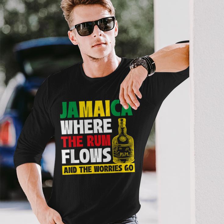 ジャマイカラム、レゲエ、ビーツ、ジャマイカバケーション 長袖Tシャツ 彼への贈り物