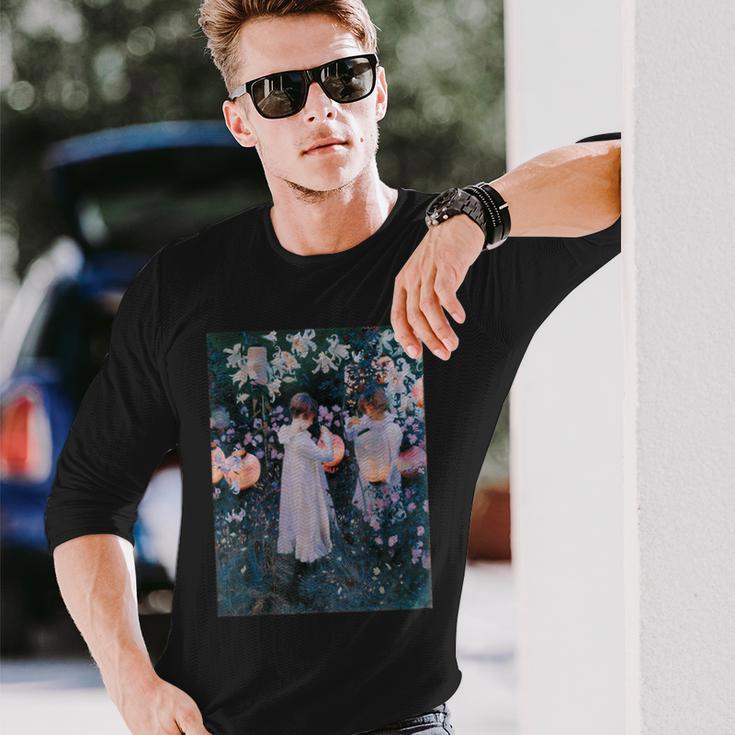 ジョン・シンガー・サージェント カーネーション リリー・リリー・ローズ 長袖Tシャツ 彼への贈り物