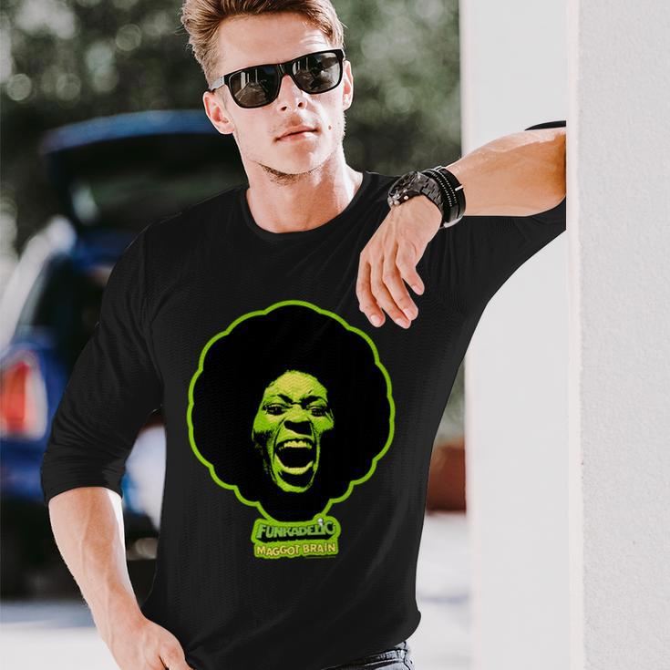 ジョージ・クリントン・ファンカデリック・グリーン・マゴット・ブレイン 長袖tシャツ 長袖Tシャツ 彼への贈り物