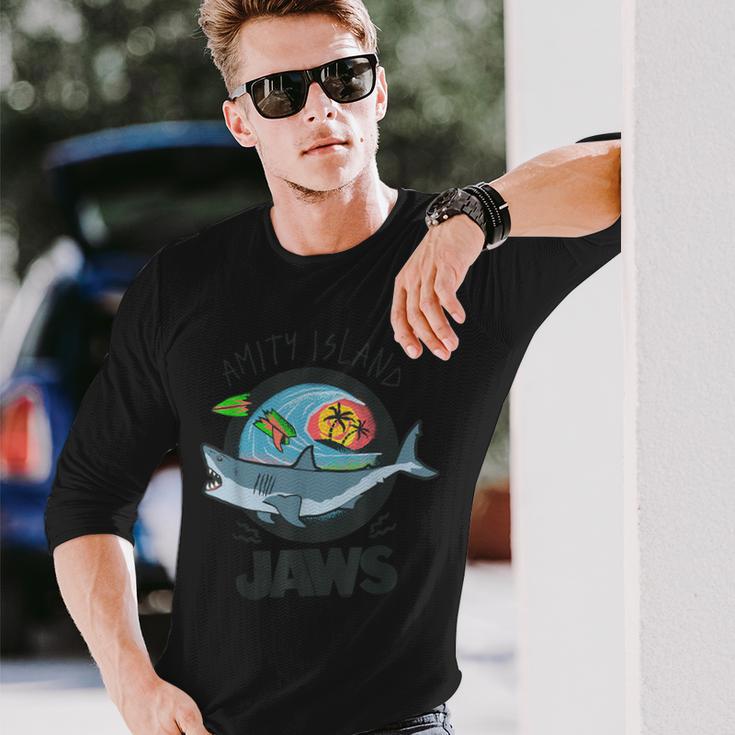 ジョーズ Amity Islandurfcene 長袖Tシャツ 彼への贈り物