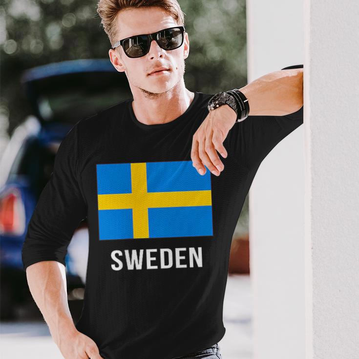 スウェーデン スウェーデンの国旗 長袖Tシャツ 彼への贈り物