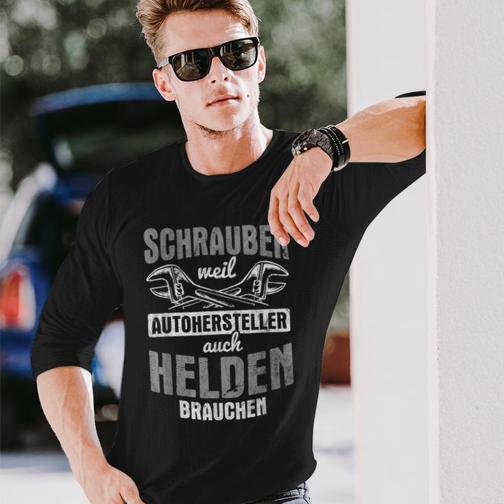 スクリュードライバー Weil 自動車メーカー ヘルデンニードル メカニック 長袖Tシャツ 彼への贈り物