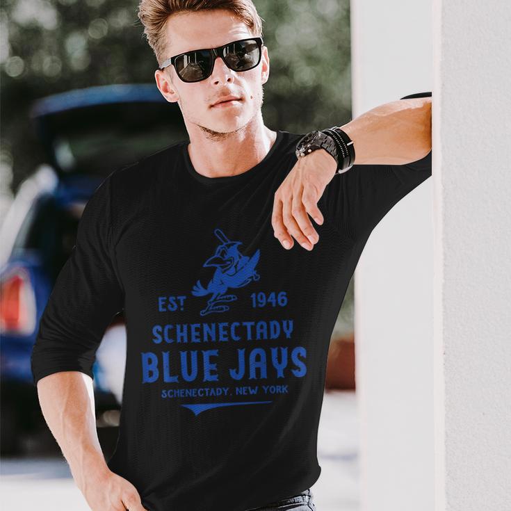 スケネクタディ・ブルージェイズ ニューヨーク ヴィンテージで消えた野球 長袖Tシャツ 彼への贈り物