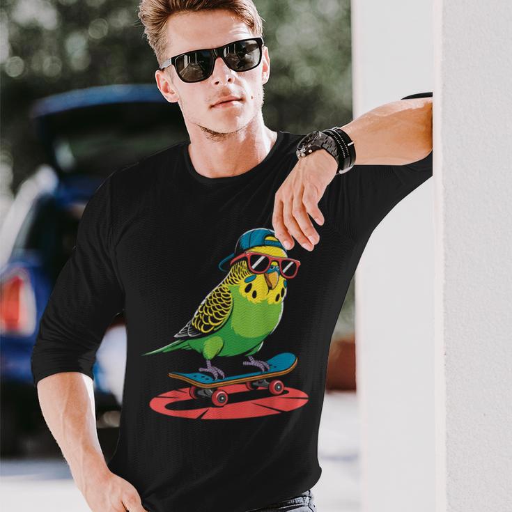 スケートボード セキセイインコ スケート セキセイインコ 長袖Tシャツ 彼への贈り物
