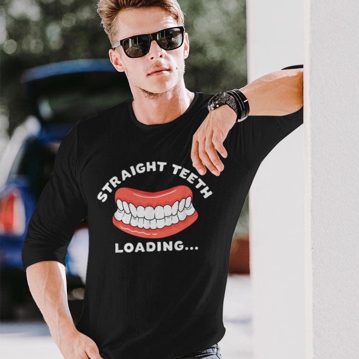 ストレート歯ローディング入れ歯フィニッシャー入れ歯 長袖Tシャツ 彼への贈り物