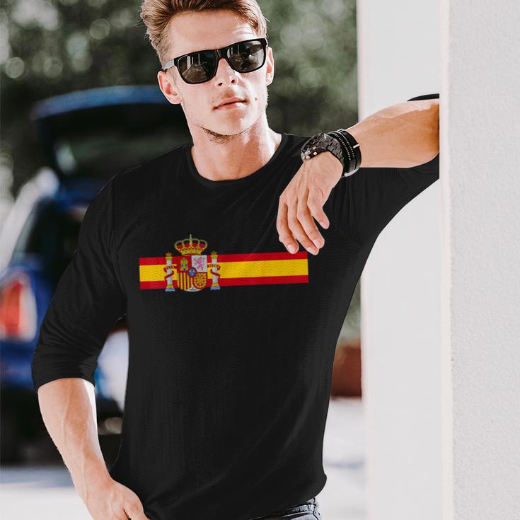 スペイン国旗エスパーニャカラーバンド マドリッドバルセロナ 長袖Tシャツ 彼への贈り物