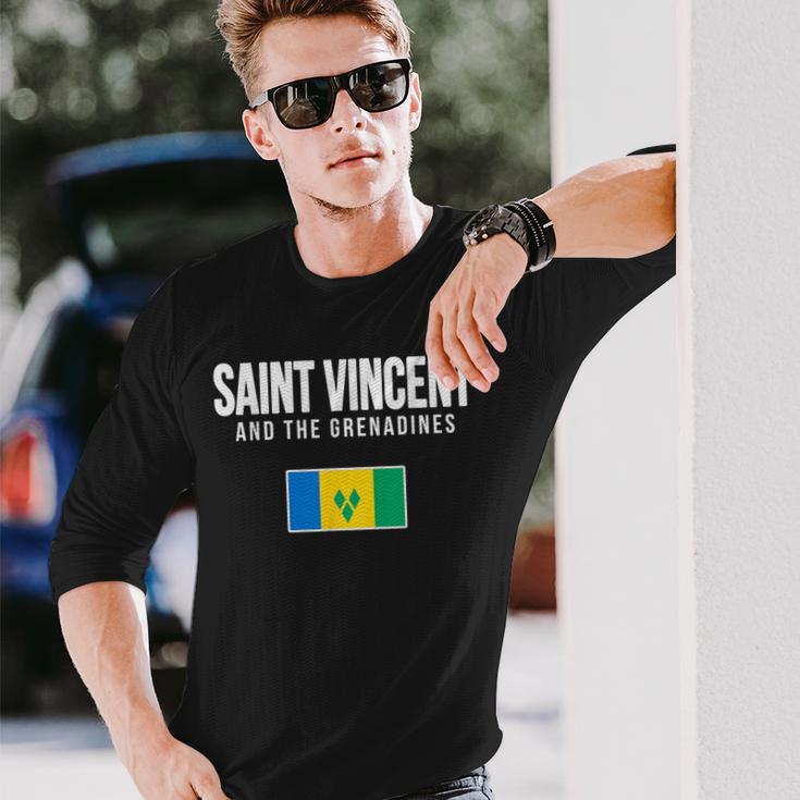 セントビンセントおよびグレナディーン諸島国旗セントビンシー 長袖Tシャツ 彼への贈り物