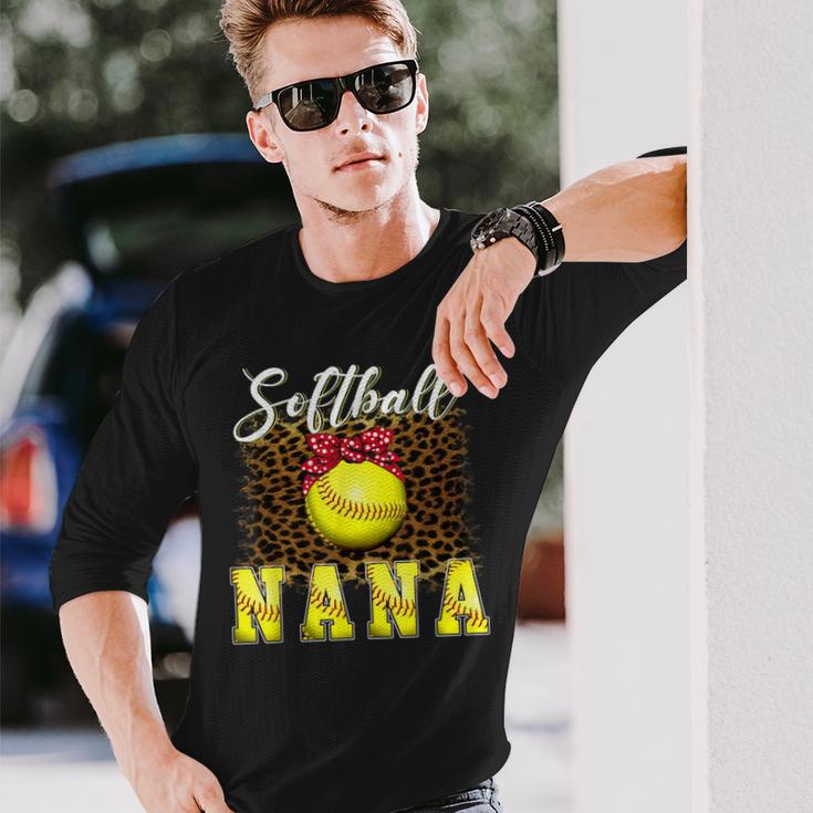 ソフトボール 野球 ナナ ヒョウ柄 おもしろい 母の日 2023 長袖Tシャツ 彼への贈り物