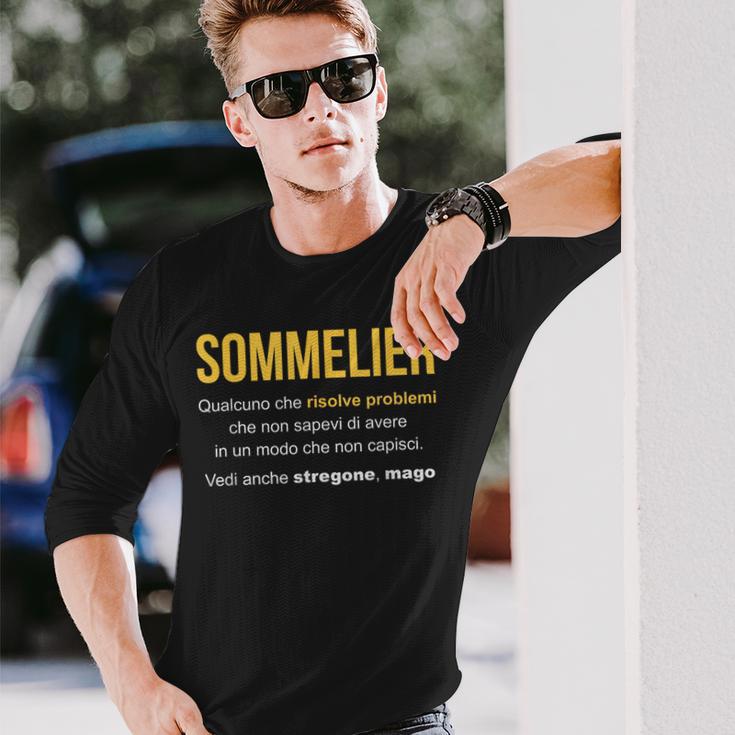 ソムリエ定義 長袖Tシャツ 彼への贈り物