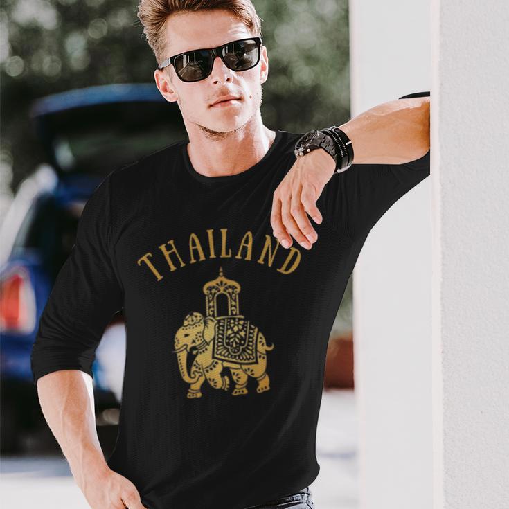 タイ旅行象のお土産。 長袖Tシャツ 彼への贈り物