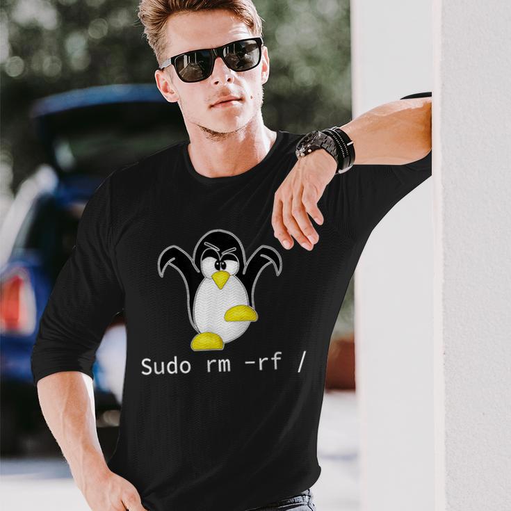 タックスlinuxペンギン須藤rm Rfコンピュータフリークハッカー 長袖Tシャツ 彼への贈り物