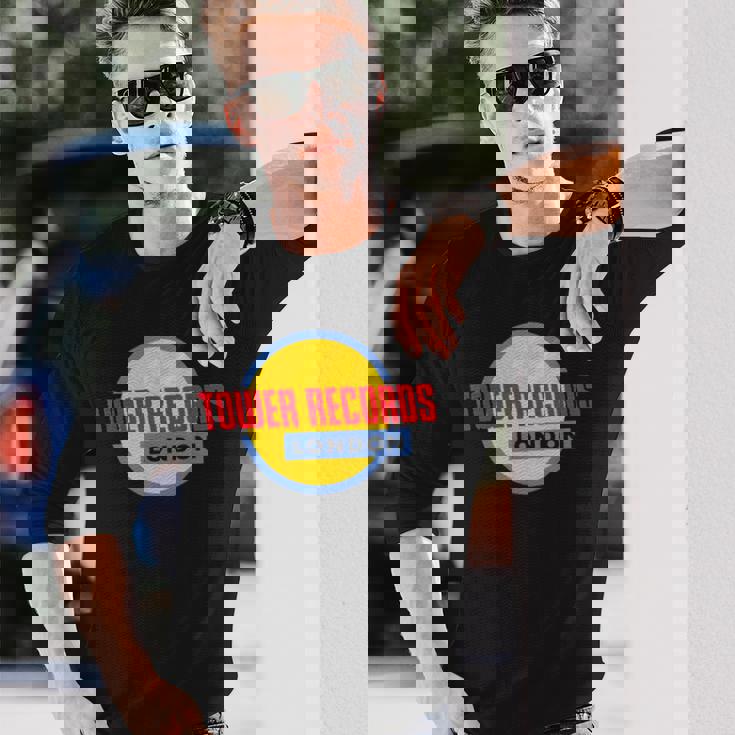 タワーレコード ロンドン 音楽 レトロ ヴィンテージ 長袖Tシャツ 彼への贈り物