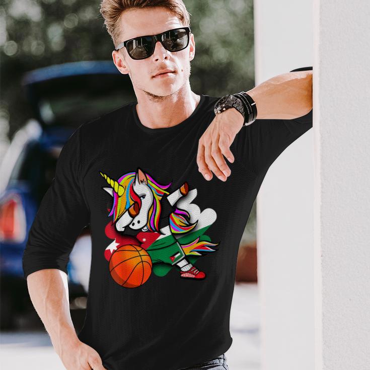ダビングユニコーン ジョーダン バスケットボールファンジャージ ジョーダン国旗 長袖Tシャツ 彼への贈り物