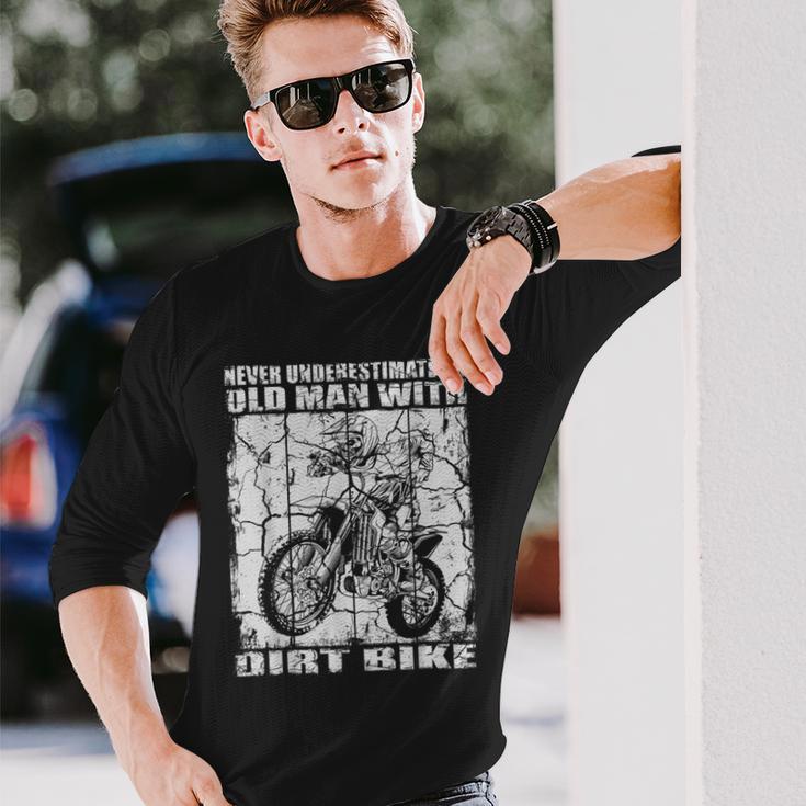 ダートバイクオールドマン 長袖Tシャツ 彼への贈り物