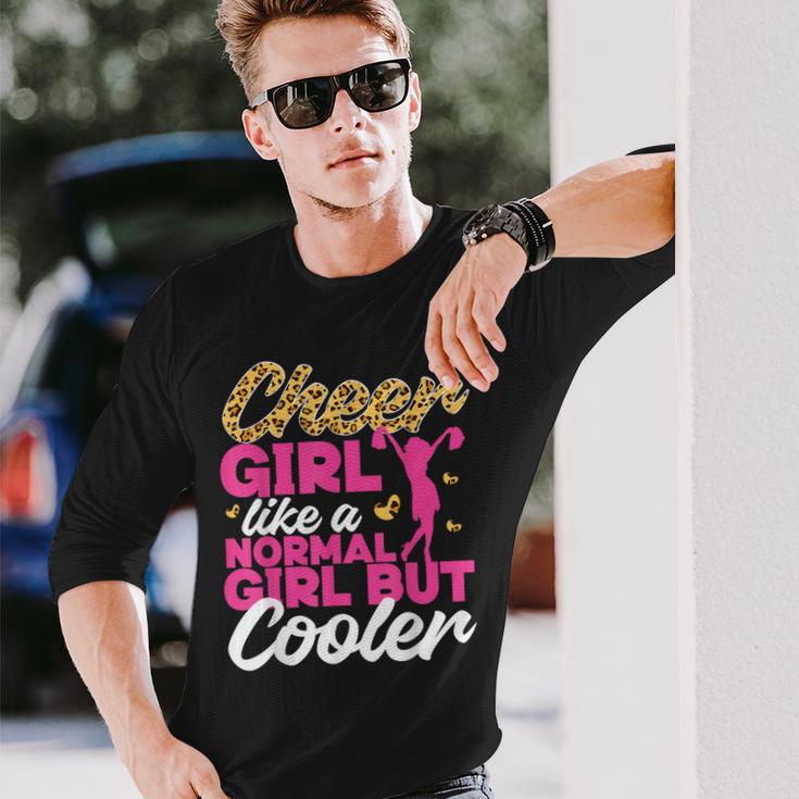 チア チアリーディング チーターレオパードチアガール 普通みたいに 長袖Tシャツ 彼への贈り物