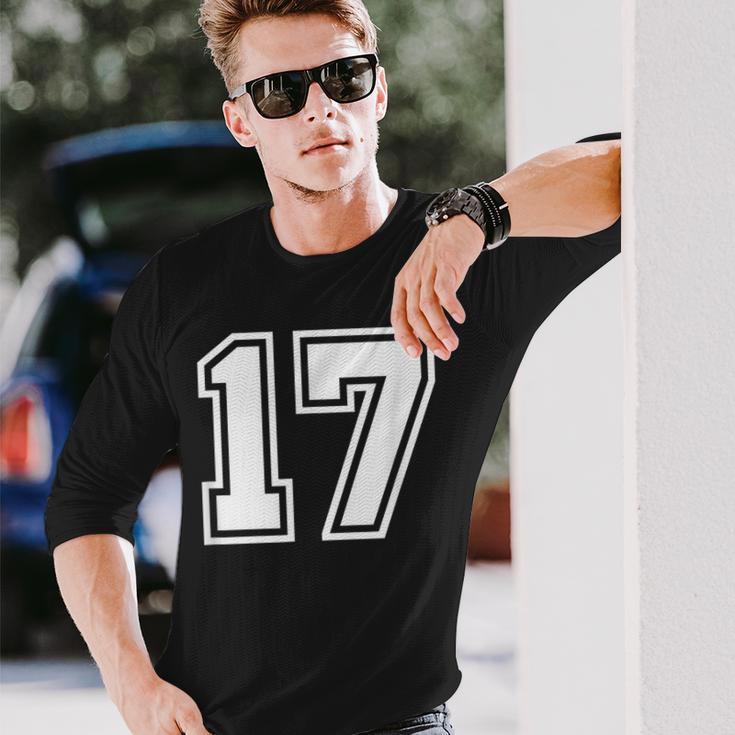 チームジャージーナンバー＃17スポーツギフト 長袖Tシャツ 彼への贈り物