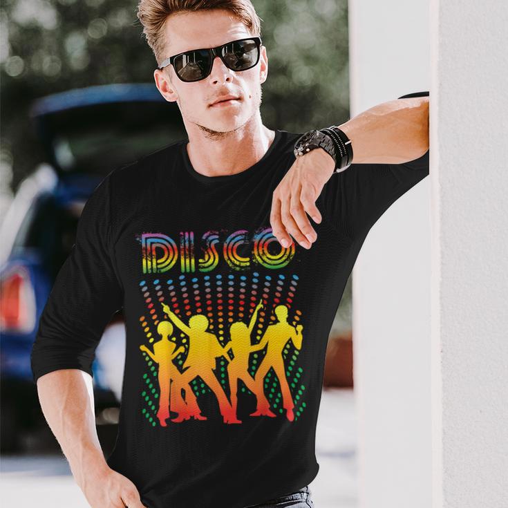 ディスコtシャツ ヴィンテージスタイルダンシングレトロディスコシャツ 長袖Tシャツ 彼への贈り物
