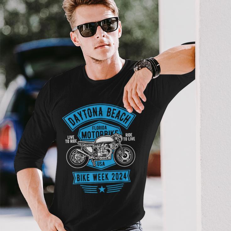デイトナビーチバイクウィーク2024レトロバイクデザイン 長袖Tシャツ 彼への贈り物