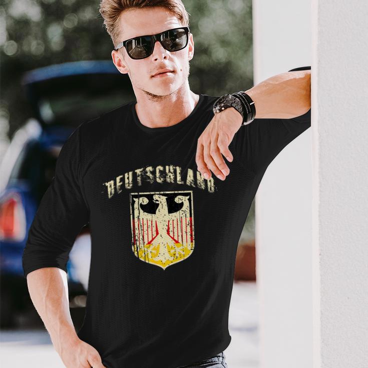 ドイツ ビンテージ フラッグ バナー 紋章 イーグル 長袖Tシャツ 彼への贈り物