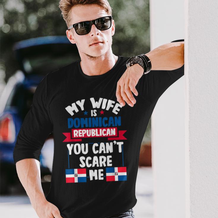 メンズ ドミニカ共和党の妻ドミニカ共和国 長袖Tシャツ 彼への贈り物