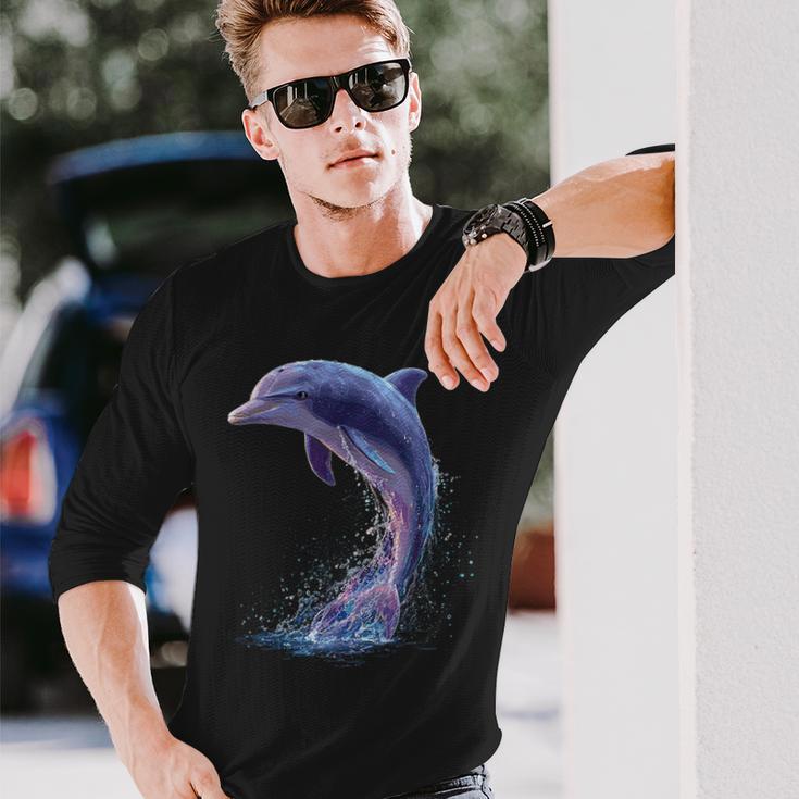 ドルフィンダイバー イルカ 海 かわいい イルカ イルカ 長袖Tシャツ 彼への贈り物