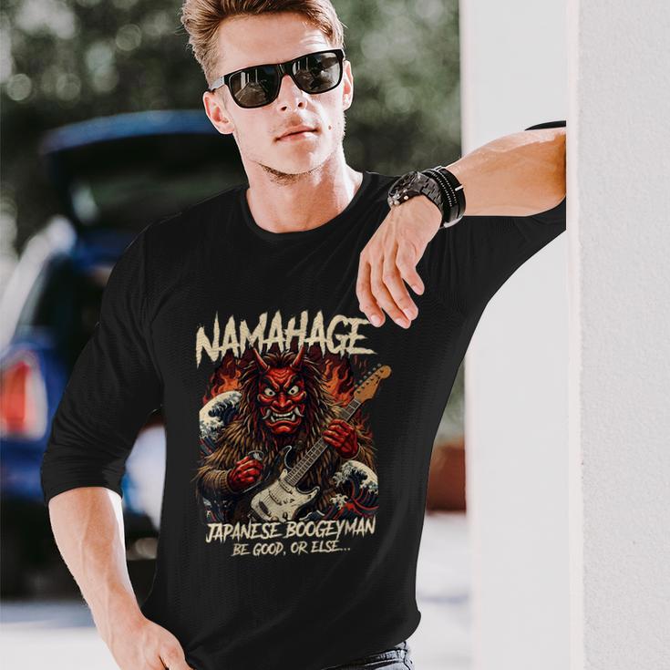 ナマハゲ ロックスター 日本のブギーマン 長袖Tシャツ 彼への贈り物