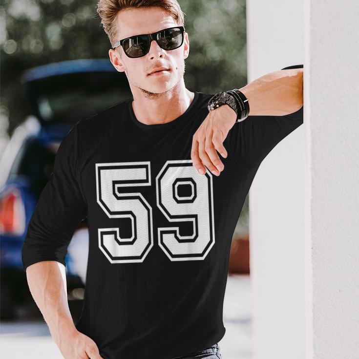 ナンバー59 59歳の誕生日ギフト選手チーム番号入りジャージ 長袖Tシャツ 彼への贈り物