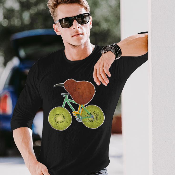 ニュージーランド自転車 キウイフルーツ愛好家向け 長袖Tシャツ 彼への贈り物